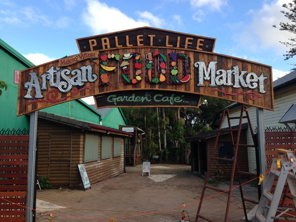 The finished sign in place